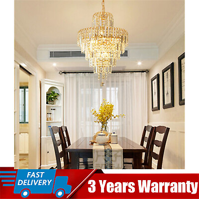 #ad Luxury Crystal Chandelier Modern Ceiling Light Lamp Pendant Fixture Lighting NEW $44.27