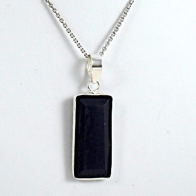 #ad Sterling Silver Onyx Gemstone Hand Crafted Pendant Her Women Party Gift $74.56