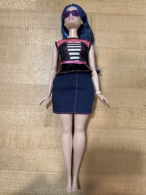 #ad Barbie Fashionistas #27 Sweetheart Stripes Curvy Doll Blue Hair 💙 $14.99