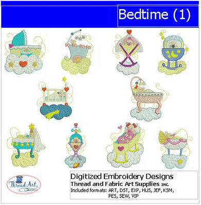 #ad Embroidery Design Set Bedtime 1 10 Designs 9 Formats USB Stick $16.99