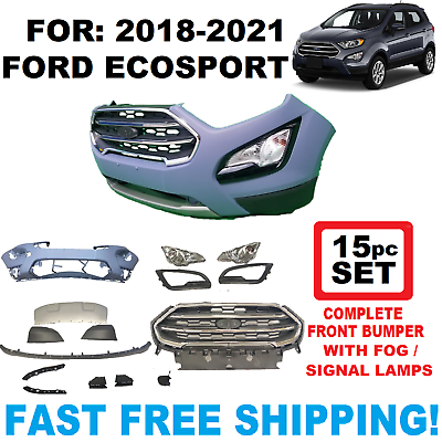 #ad FITS 2018 2019 2020 2021 FORD ECOSPORT FRONT BUMPER COVER 15PC SET $499.00