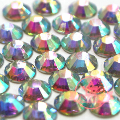 #ad Wholesale Crystal AB 50000 pcs DIY Resin 14 Facets Rhinestone Round Flatback $39.99