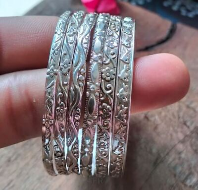 #ad Handmade 925 Sterling Silver Bangle 6 Set Of Stacking Bangles For Her ST6 $14.87
