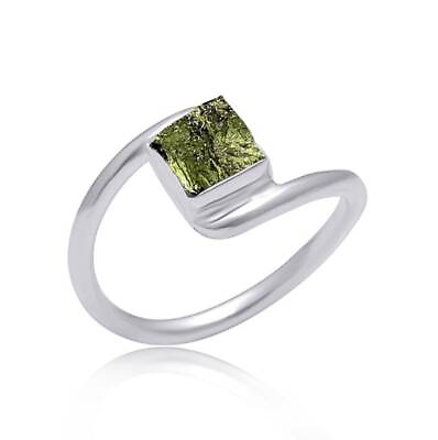 #ad Authentic Natural Moldavite Gem Ring 925Sterling Silver Excellent Cut Women Ring $27.95