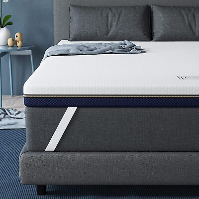 #ad BedStory 3 Inch Gel Infused Memory Foam Mattress Topper High Density Bed $99.99