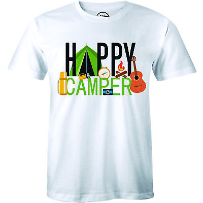 #ad Happy Camper Shirt Funny Camping T Shirts Cool Vintage Tees Retro Design Tee $12.76