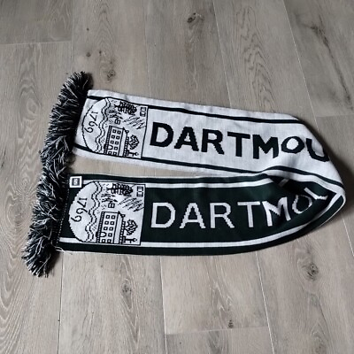 #ad Dartmouth Soccer Scarf 54 X 7 Inches White Green Frill Spell Out Warm Acrylic $19.99