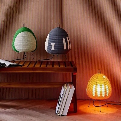 #ad Isamu Noguchi Akari Stand Lamp Table Lamp Washi Japanese Light Handcraft Decor $65.99