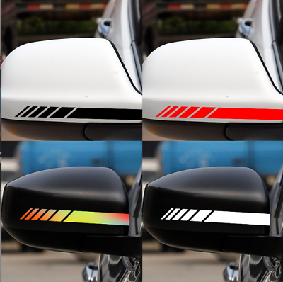 #ad 4 Pcs Car Side Rear View Mirror Decal Stickers Reflective Auto Racing Stripes $3.95