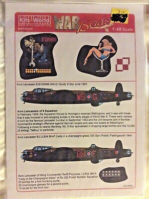 #ad Kits World Decals KW148066 Avro Lancasters NIP $23.25
