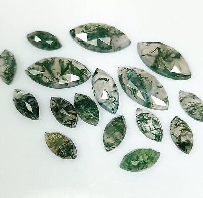 #ad Natural Moss Agate Faceted Pear Shape Lot Mix Size Moss Agate Lot 8 mm to 20 mm $23.00