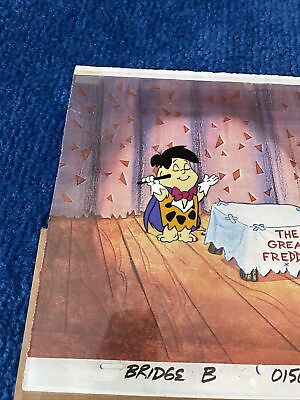 #ad Hanna Barbera The Flintstones Kids Original Bridge cel The Great Freddini Fred $99.00