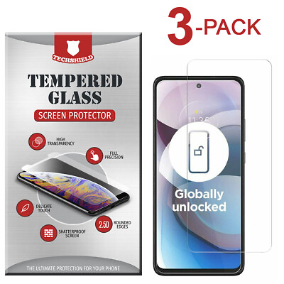 #ad 3 Pack Tempered Glass Screen Protector Film For Motorola Moto One 5G Ace $3.95