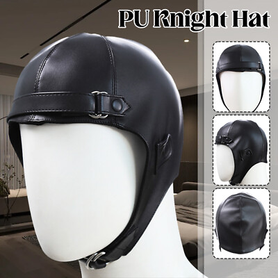#ad Knight Hat PU Hats for Men Head Mask Helmet Cap Gladiator Cosplay Props Sexy $11.76
