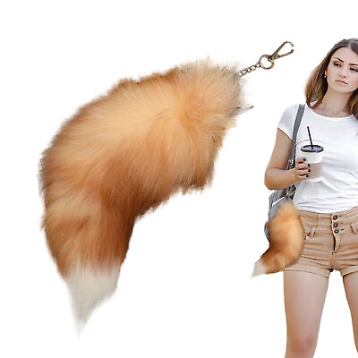 #ad Therian Tail Plush Keychain Long Pendant Cosplay Tail Animal Car Keyring 40CM $14.96