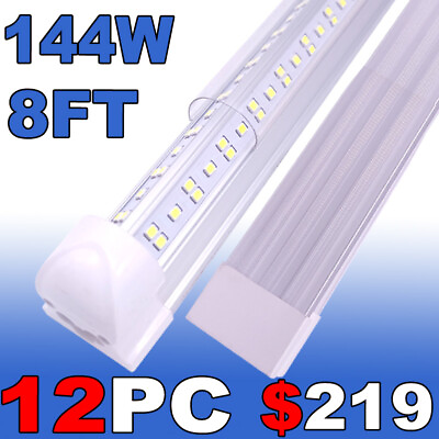 #ad 8FT 144W LED Tube Light Bulbs Integrated 8#x27; LED Shop Light Fixture 18000lm 12PC $219.00