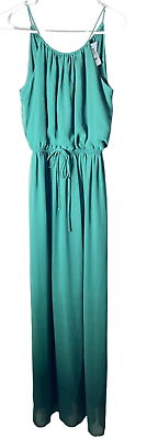 #ad Sweet Storm Womens strappy sleeve green maxi dress 50quot; long size Small S $22.97