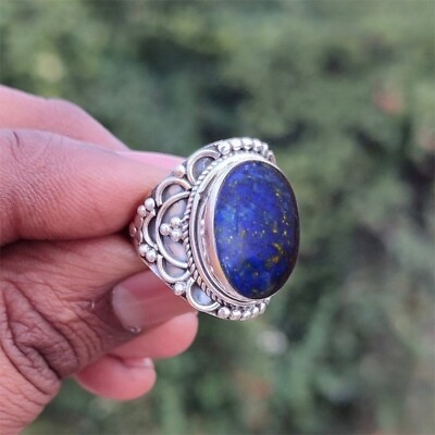 #ad Lapis Lazuli Silver Ring 925 Sterling Women Handmade Ring Free Shipping Any Size $12.58