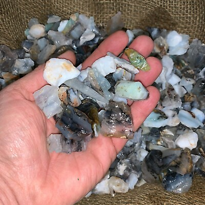 #ad 500 Carat Lots of SMALL Blue Opal Rough Plus a FREE Faceted Gemstone $16.33
