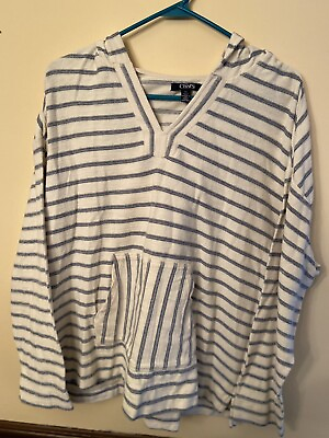 #ad Chaps Men’s 100% Cotton Hooded Pullover Sz Large $22.00