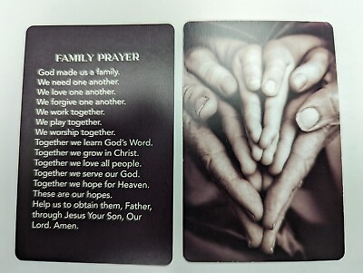 #ad FAMILY PRAYER Lot of 2 Laminated Catholic Christian prayer cards $2.89