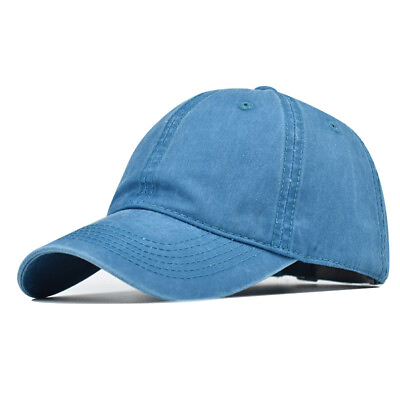 #ad Nice Male Female Sports Sun Visor Hat Washable Cotton Solid Color Baseball Cap $10.59