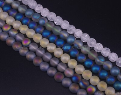 #ad Matte Frosted Top Quality Czech Crystal Round Beads 4mm 6mm 8mm 10mm 12mm 15.5quot; $3.72