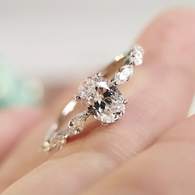 #ad Pretty Women 925 Silver Ring Cubic Zircon Wedding Jewelry Gift Sz 6 10 $2.09