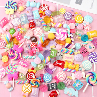 #ad DIY Slime Beads Candy Flatbacks Resin Flat Back Scrapbooking Charms 30 Pcs Pack $5.98