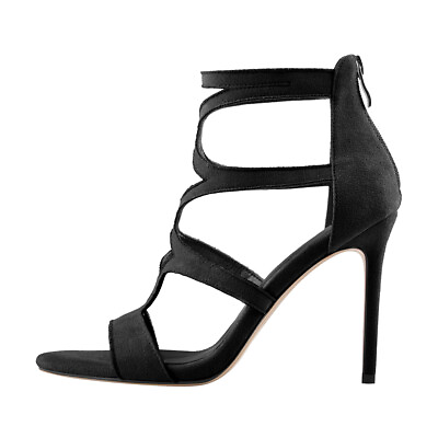 #ad Onlymaker Women#x27;s Gladiator Sandals Open Toe Stilettos Back Zip High Heel Shoes $49.99