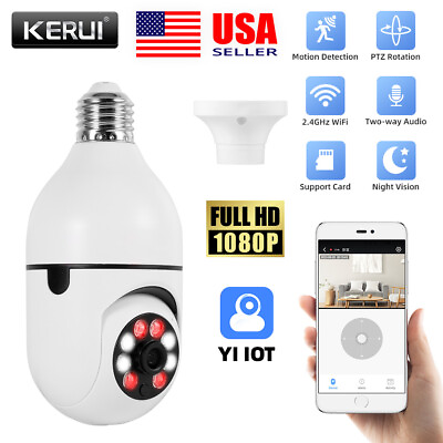 #ad 360° 1080P IP E27 Light Bulb Camera Wi Fi IR Night Smart Home Wireless Security $12.52
