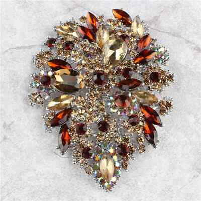 #ad Fashion Crystal Elegant Flower Badges Brooches Men Lapel Pin Rhinestone Brooch $5.75