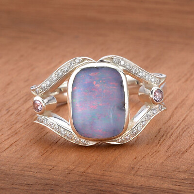 #ad Fashion Wedding Rings Women 925 Silver Cubic Zircon Jewelry Opal Gifts Size 6 10 C $3.53