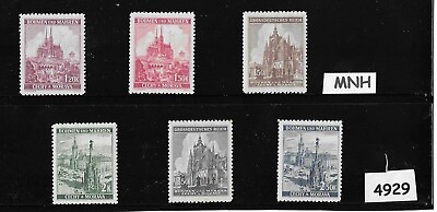 #ad MNH Stamp set Third Reich Cathedrals B a M WWII Germany Protectorate $4.99