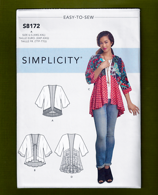 #ad Easy to Sew Kimono Sewing Pattern Variations Sizes XXS XXL Simplicity 8172 $12.85