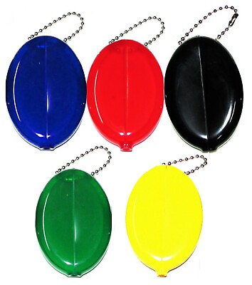#ad Oval Squeeze Purse 5 Unit Set Holds Change or Small items Secure Made in USA $11.99