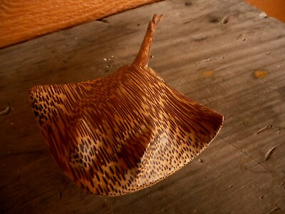 #ad Sting ray Stingray Small Wood figurine Sea Marine Life Hand Made apx 10quot; long $38.00