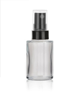 #ad 1 Oz Clear Cylinder Glass Bottle w Black Smooth Fine Mist Sprayer Set of 120 $110.80