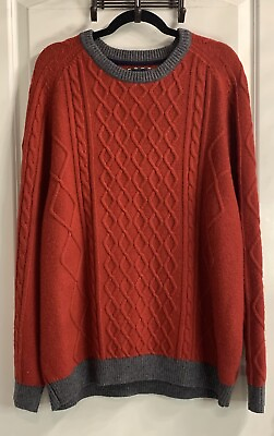 #ad Mens Wool Blend Knit Pullover Sweater 3XL XXXL Fisherman Red $30.00