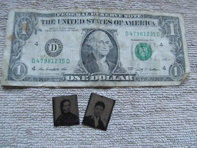 #ad Pair of Rare Civil War Period Antique TINY GEM SIZE Photos GIFT $34.50