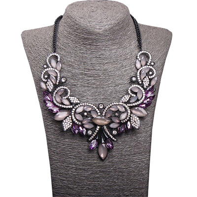 #ad Vintage Women Crystal Pendant Necklace Choker Statement Jewelry Boho Bridal Gift $16.53