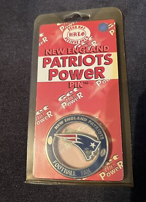 #ad VTG New England Patriots Football Fan Power Pin Logo 1990s Halo Sports Magnetic $10.00