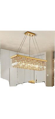 #ad Siljoy Modern Rectangle Crystal Chandeliers 6 Lights Rect. 31.5quot; $209.00