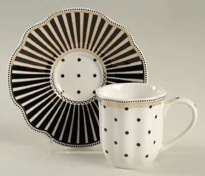 #ad Grace#x27;s Teaware Josephine Black Espresso Cup and Saucer Set 10800749 $8.99