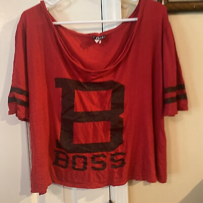 #ad Deb Womens BOSS Girl T shirt Red Varsity Look XL $9.99