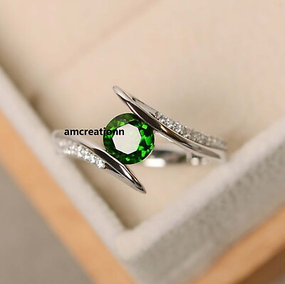 #ad Peridot ring women ring green color stone ring women ring silver ring gifts $45.00