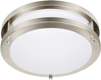 #ad 12inch Silver Ring Dimmable LED Flush Mount Ceiling Light Fixture Kitchen Light $29.99