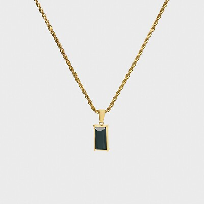 #ad Black Gemstone Pendant Necklace Unique Waterproof Jewelry Elegant Necklace Gift $34.99