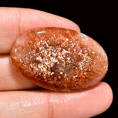 #ad 44.00Cts. 100% Natural Sunstone Oval 35X22X7 MM Cabochon Loose Gemstone $16.99
