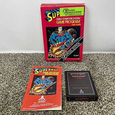 #ad SUPERMAN Atari 2600 NTSC Tested amp; Working CIB $65.00